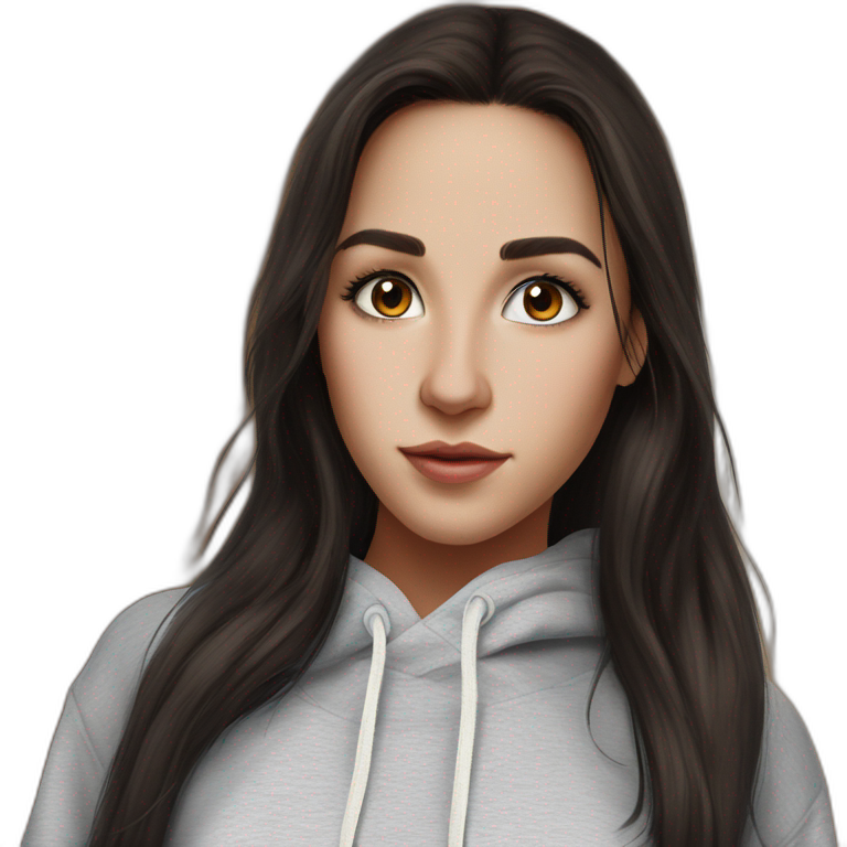 mysterious smile in gray hoodie | AI Emoji Generator