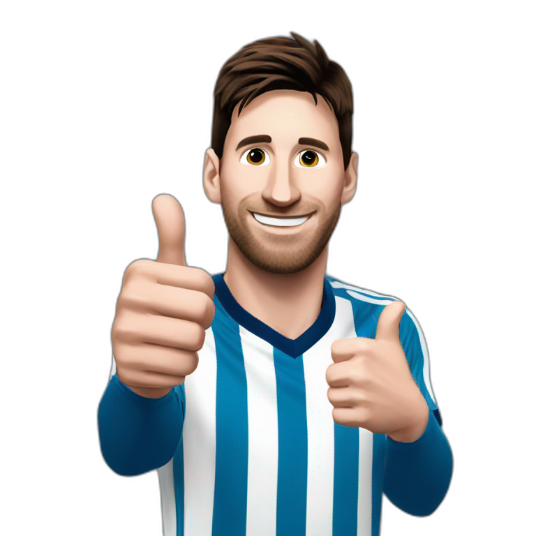 Lionel Messi firefighter with Argentine uniforme thumbs up | AI Emoji ...