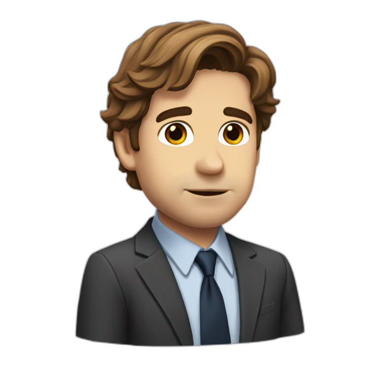 Jim Halpert from The Office looking at the camera face | AI Emoji Generator