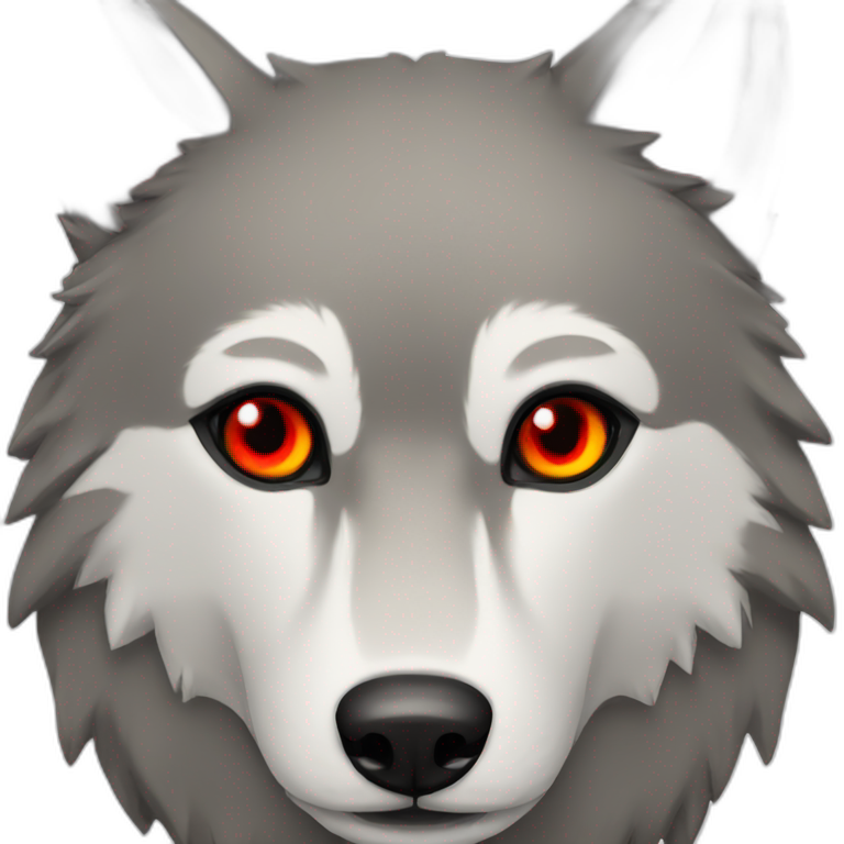 wolf human, red glowing eyes | AI Emoji Generator