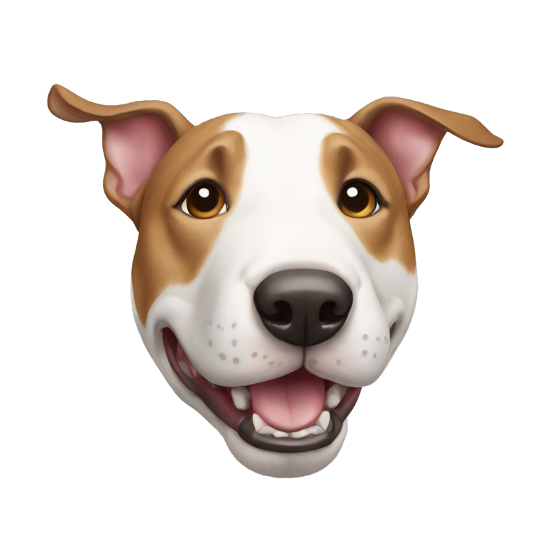 A white bull terrier with black ears | AI Emoji Generator