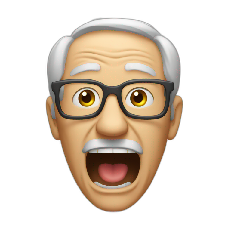 old man angry at slack | AI Emoji Generator