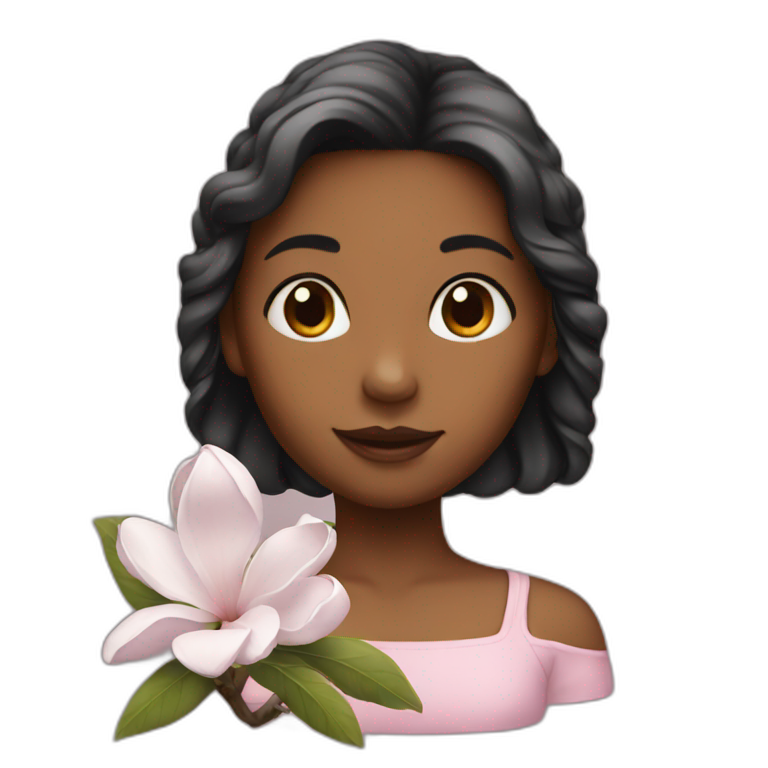 girl with magnolia | AI Emoji Generator