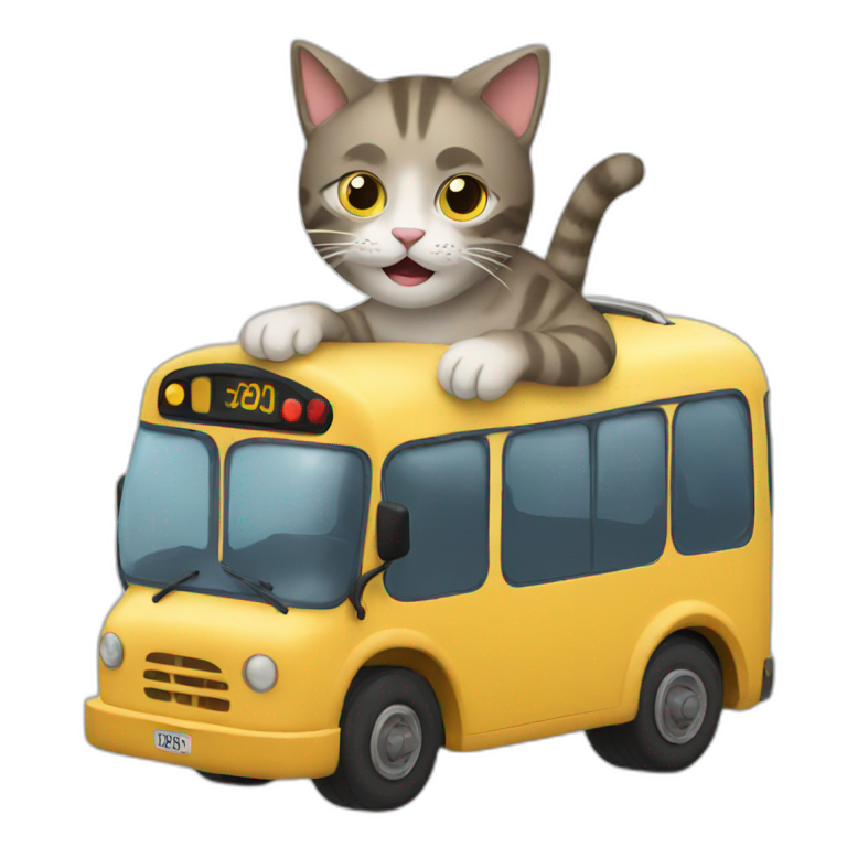 cat driving a moving van | AI Emoji Generator