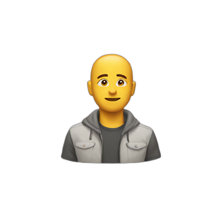 Man next to the black-volga-gaz-24-car | AI Emoji Generator