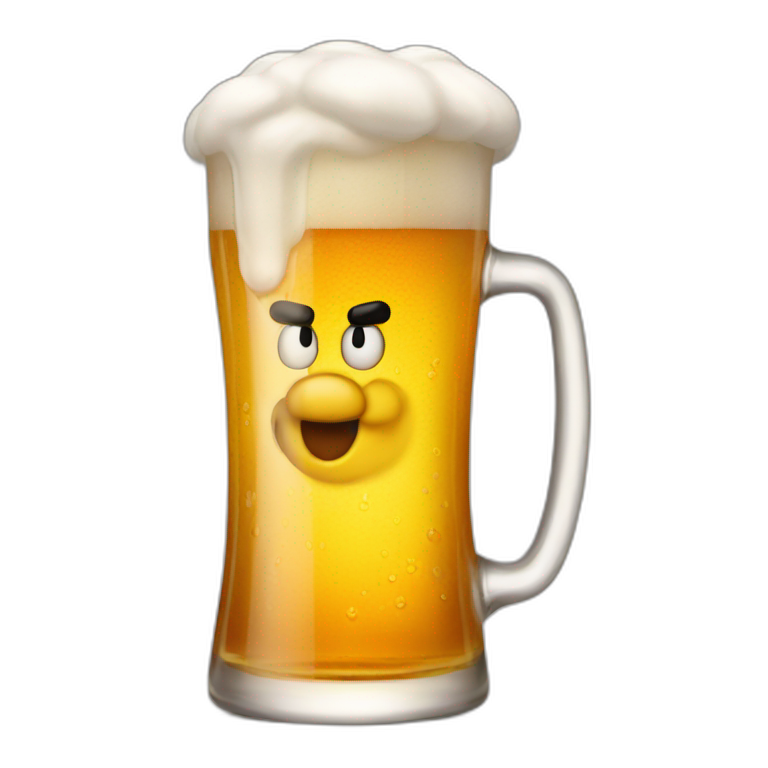 Mario with a beer | AI Emoji Generator