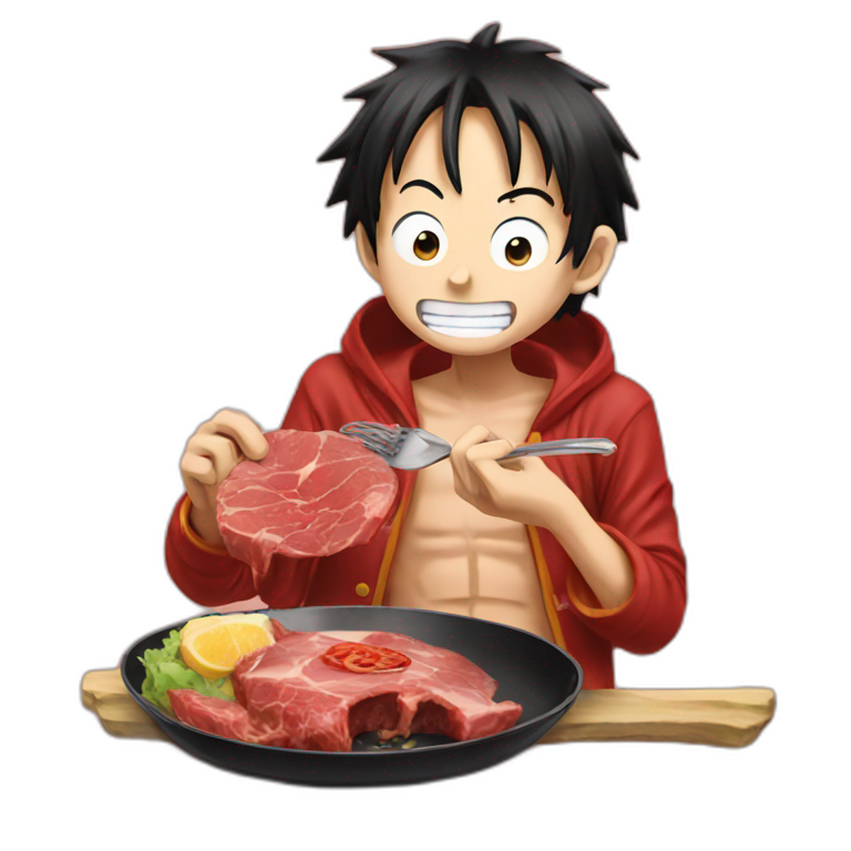 Luffy Eating Meat Ai Emoji Generator