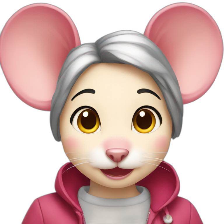 Cherie Mouse jerry with purple bow hair band | AI Emoji Generator