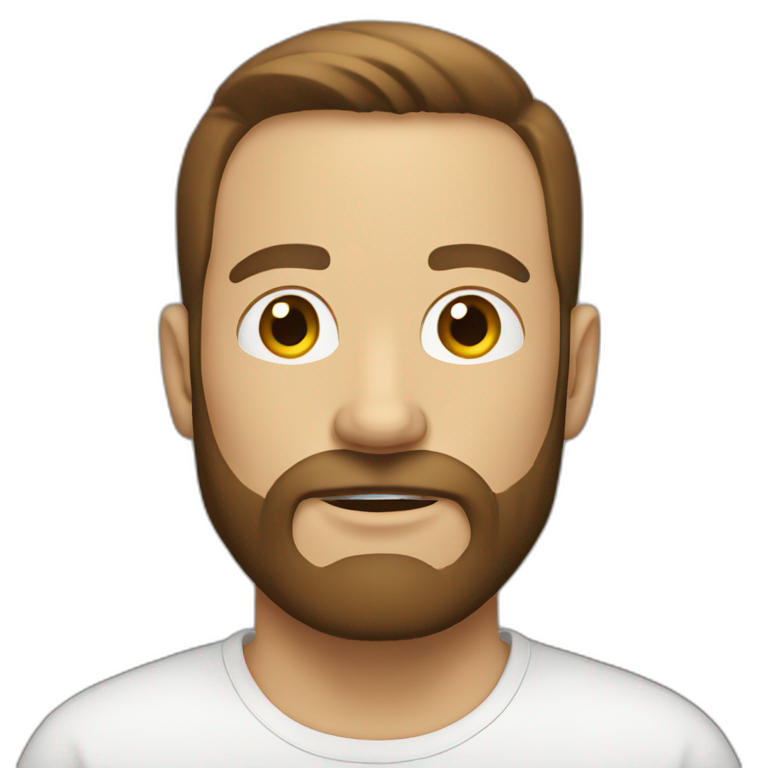 bold CTO with beard with headphones | AI Emoji Generator