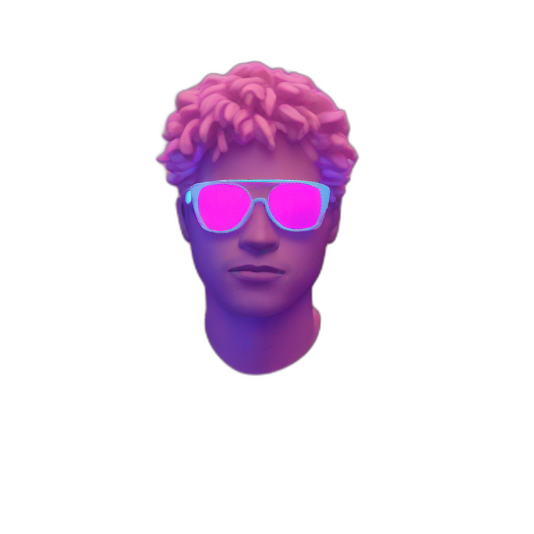 Vaporwave scarred face | AI Emoji Generator