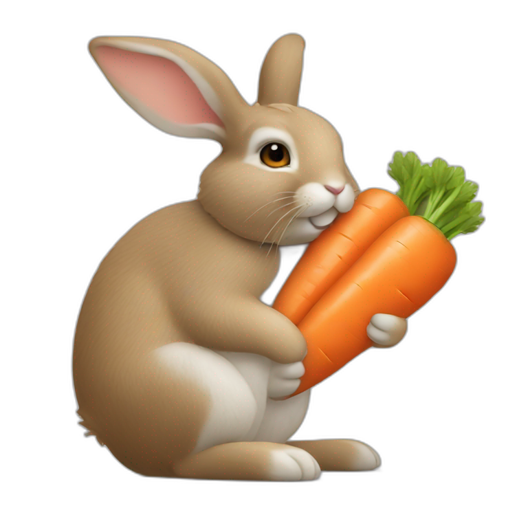 Luffy hug Carrot Rabbit | AI Emoji Generator