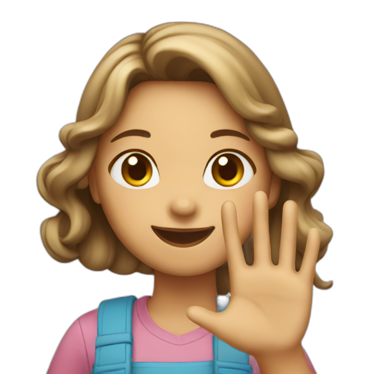 teen waving hi | AI Emoji Generator