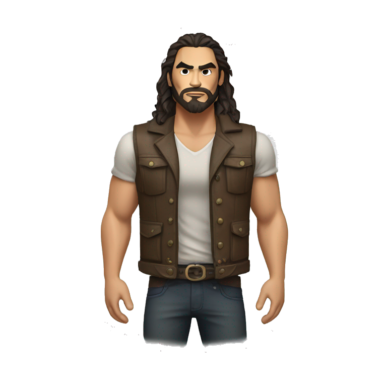 realistic jason momoa wearing tee | AI Emoji Generator