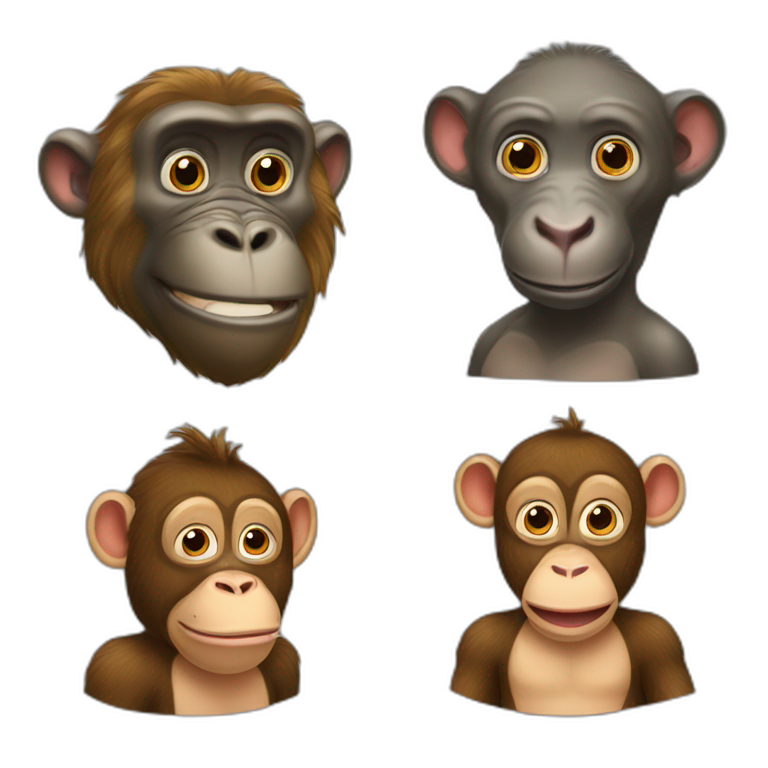 Three monkeys | AI Emoji Generator