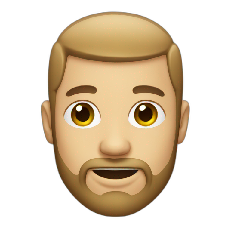 shaved hair boy with beard with mojito | AI Emoji Generator