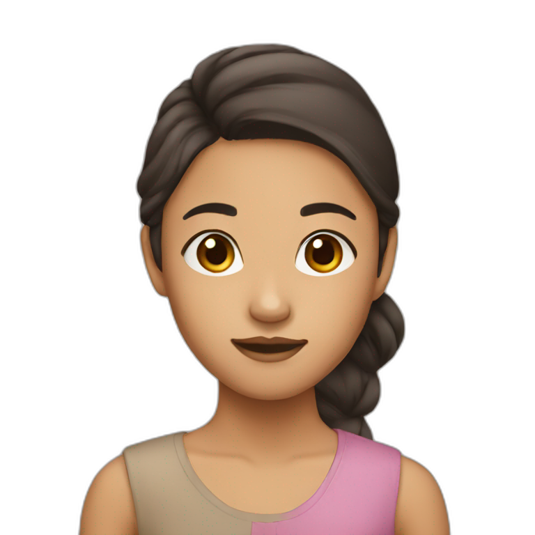 Brown skin girl black hair | AI Emoji Generator