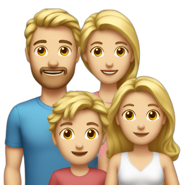 Mom and Dad Hiking blond Hair | AI Emoji Generator