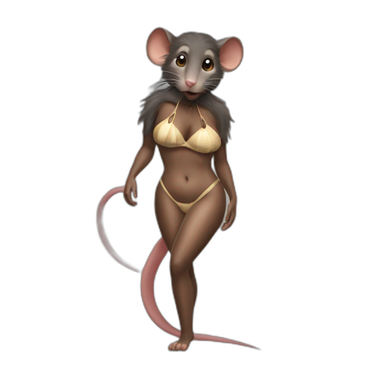 rat woman with bikini AI Emoji Generator