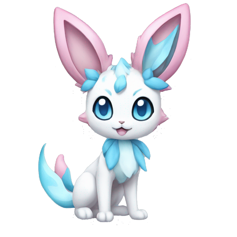 Kawaii Pastel Shiny Sylveon-Glaceon Full Body | AI Emoji Generator