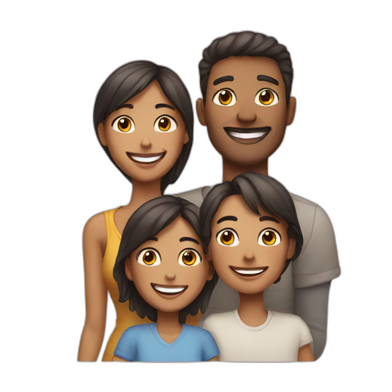 happy-family-of-5-smiling-together | AI Emoji Generator