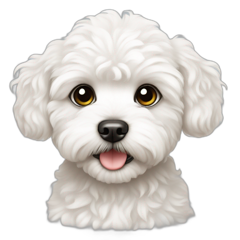 white maltipoo with tv | AI Emoji Generator