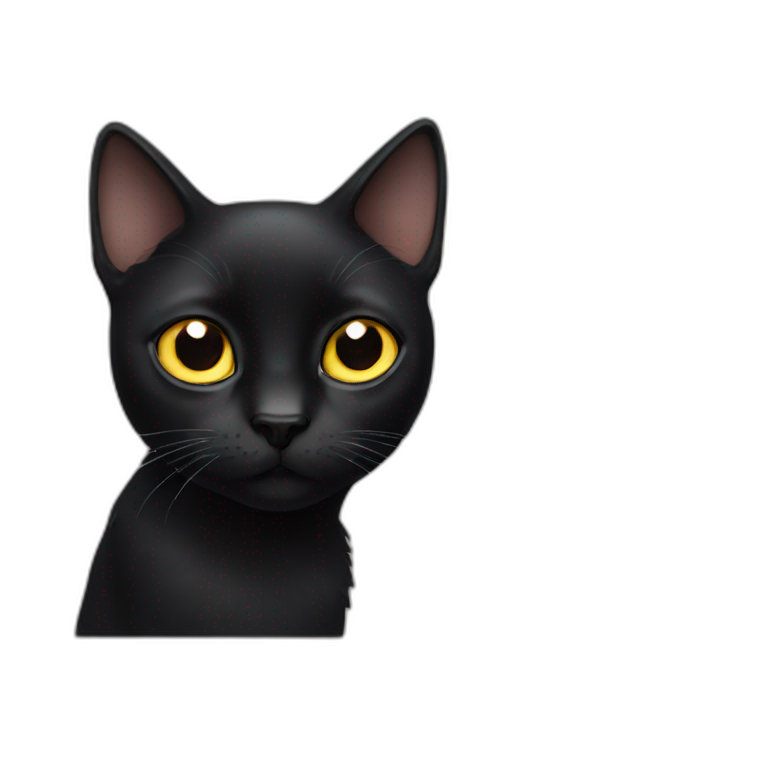 Black cat with one eye | AI Emoji Generator