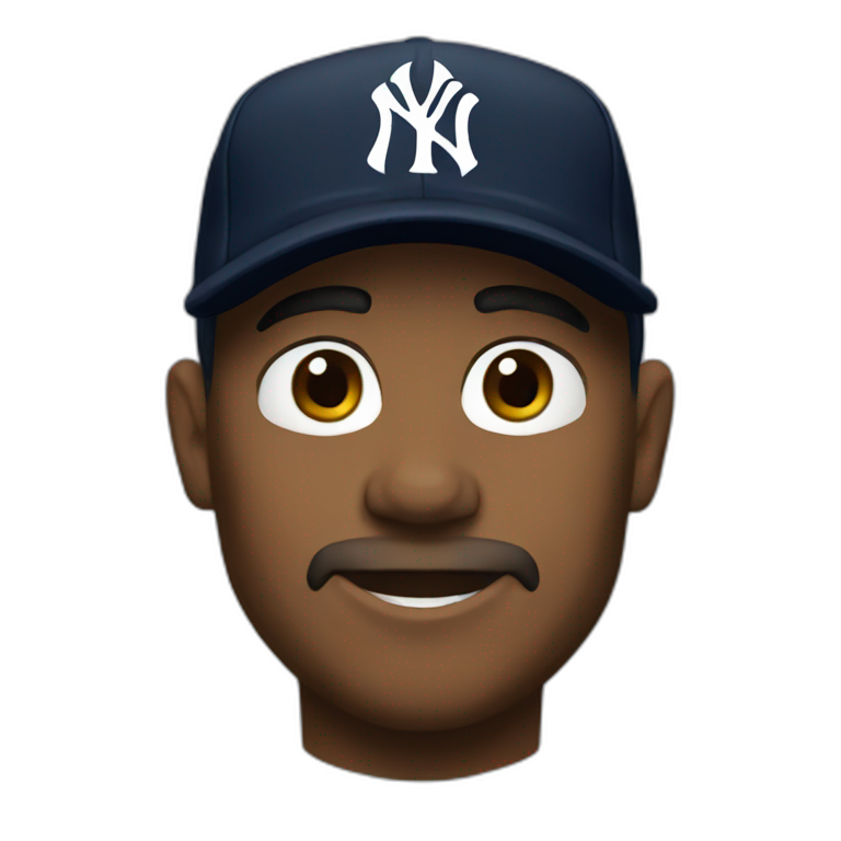 Smile Brunette female Yankees jersey | AI Emoji Generator