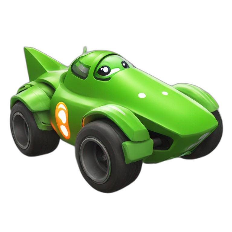 an footballer in a car playing rocket league | AI Emoji Generator