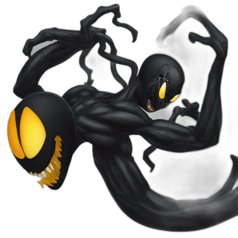 symbiote venom pumpkin with long tongue and goo tentacles | AI Emoji