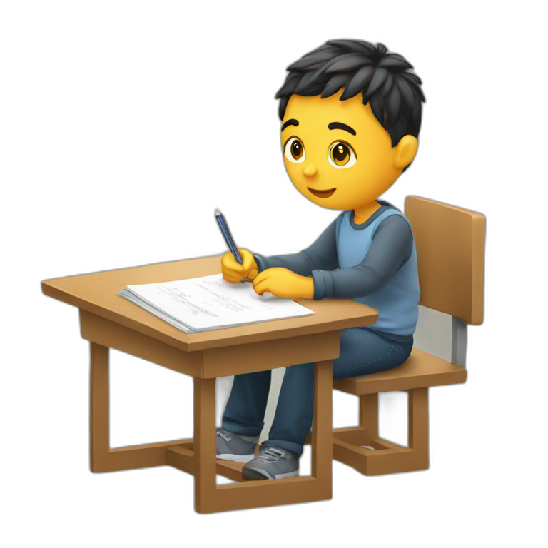 An exam sheet with a red A on top | AI Emoji Generator