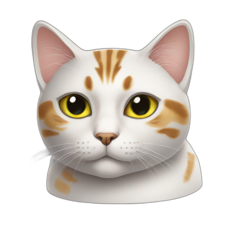 fat white and orange cat sitting on roomba | AI Emoji Generator