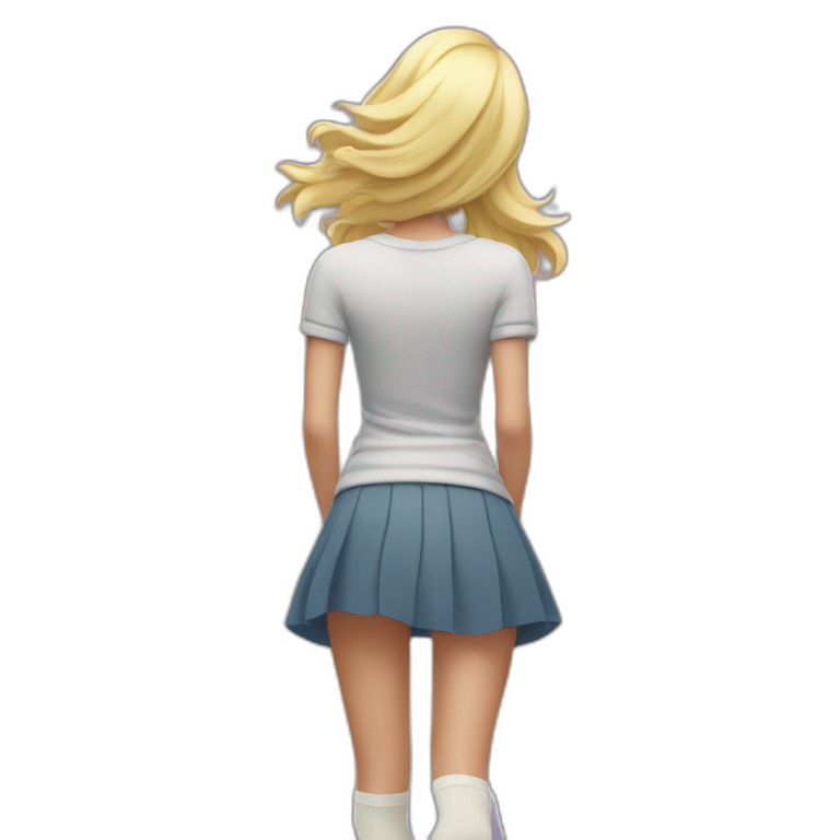 Full Body Curvy Caucasian Beauty Wide Slit Skirt Lifted By The Wind Bikini Ai Emoji Generator 9693