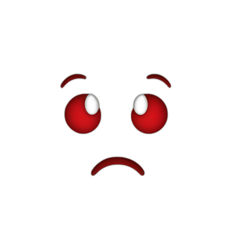 sad smiley red  AI Emoji Generator