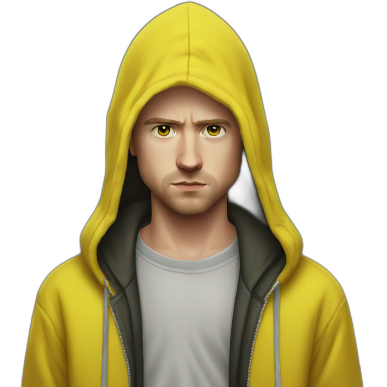 Teen Jesse Pinkman Sad Yellow Hood Ai Emoji Generator