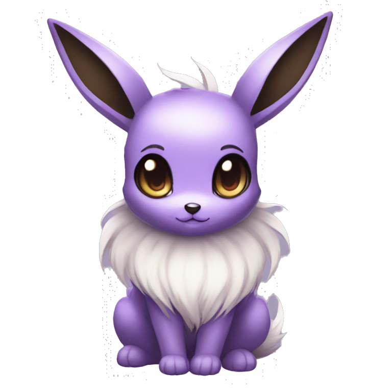 Kawaii Pale Shiny Eevee with dark brown long emo hair covering her eyes ...