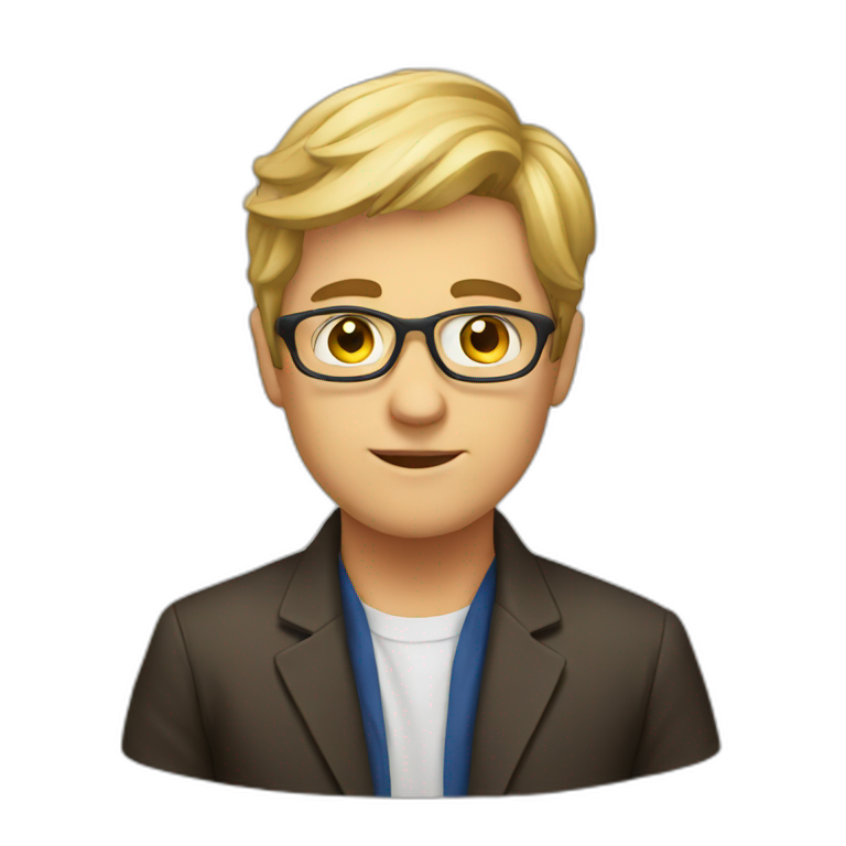 guy study on book | AI Emoji Generator