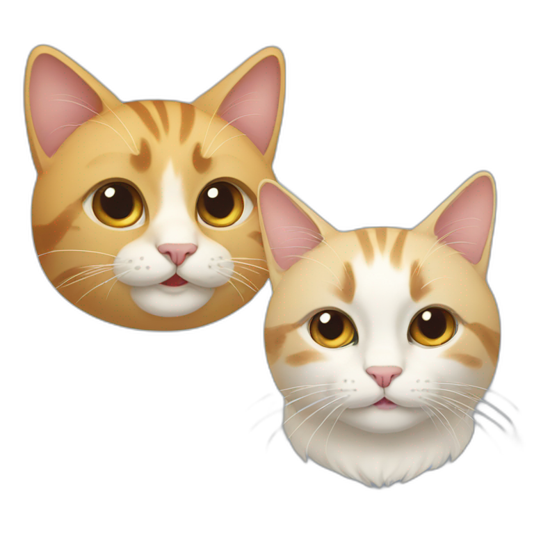 two cats with their tails in a loveheart shape | AI Emoji Generator