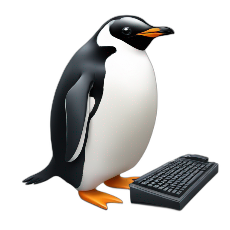 kawaï penguin on a computer screen | AI Emoji Generator