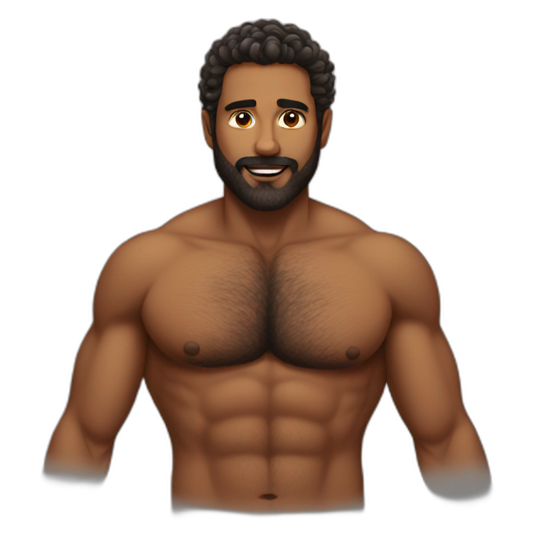 Muscular Man With Chest Hair Ai Emoji Generator 1641