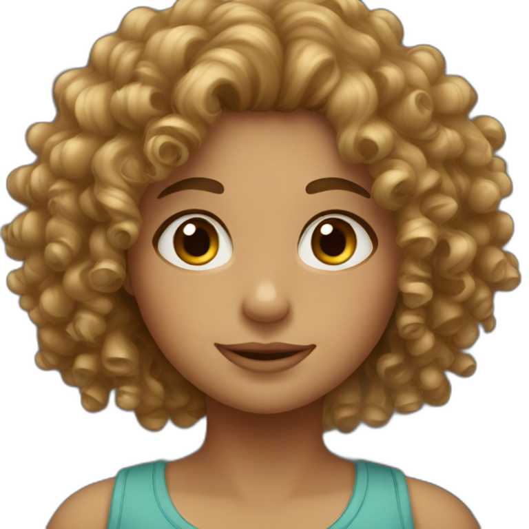 Runner girl with curly hair | AI Emoji Generator