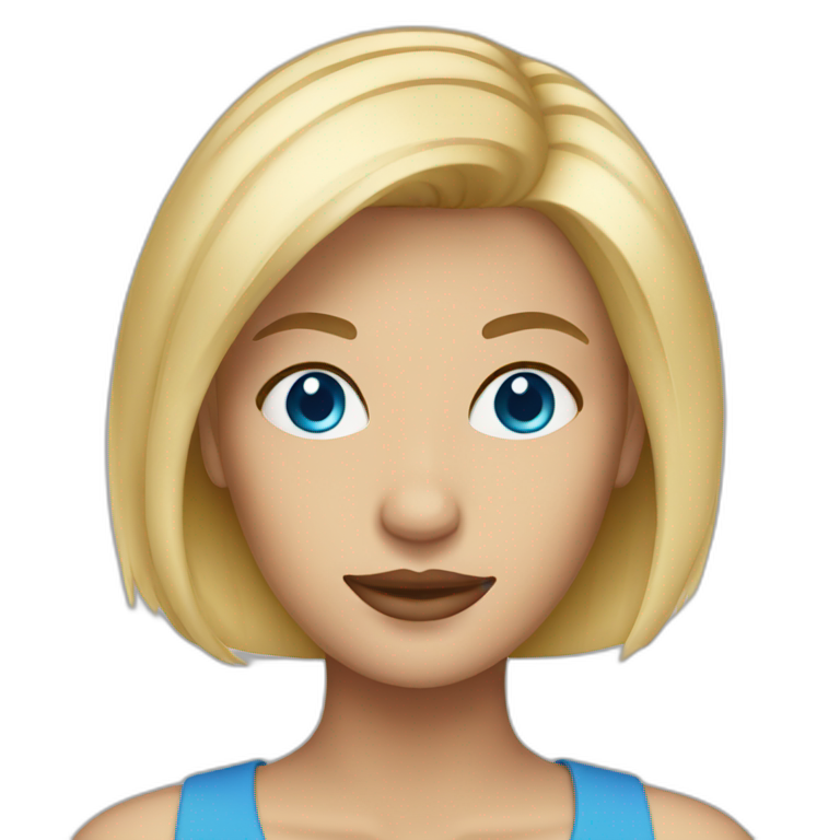 Blondie girl with blue eyes | AI Emoji Generator