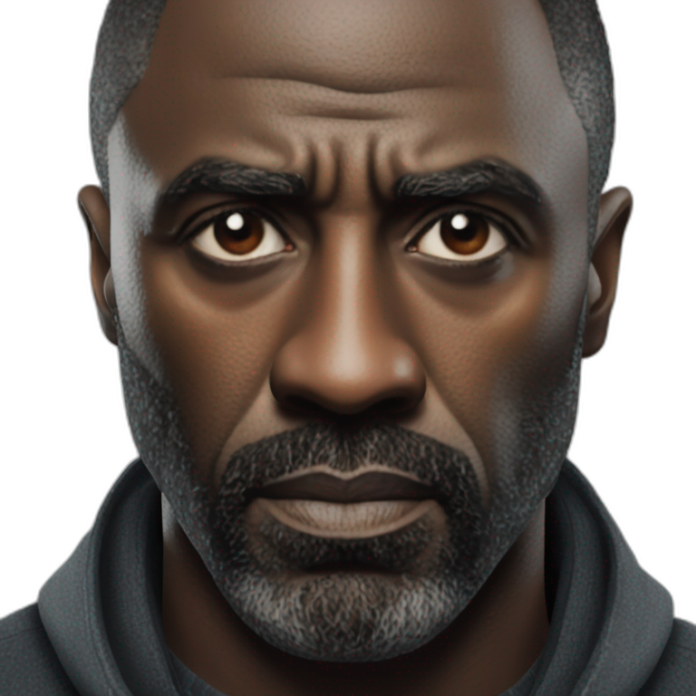 idris elba serious head and shoulders | AI Emoji Generator