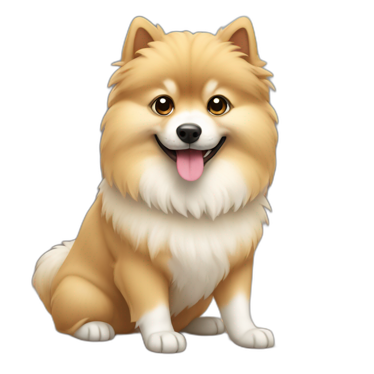 cute spitz eat ice cream | AI Emoji Generator