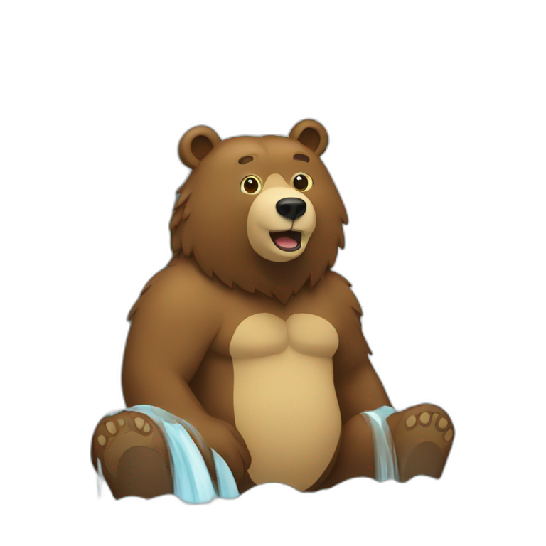 a bear in an outhouse | AI Emoji Generator