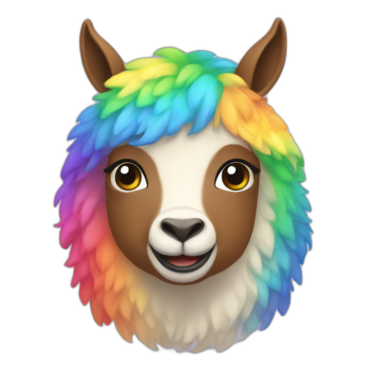 Rainbow Alpaka AI Emoji Generator