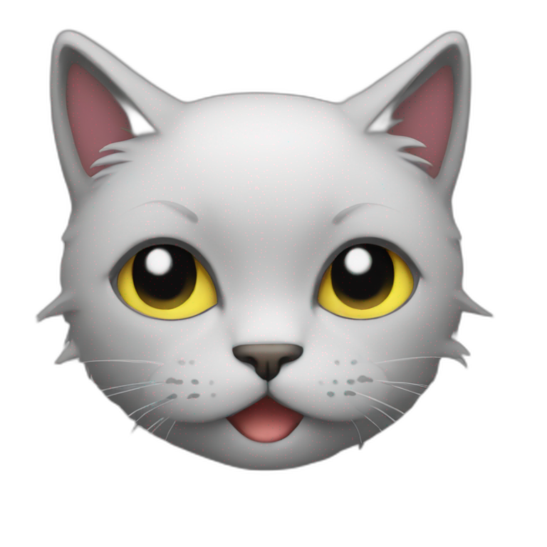 emo cat black purple long hair | AI Emoji Generator