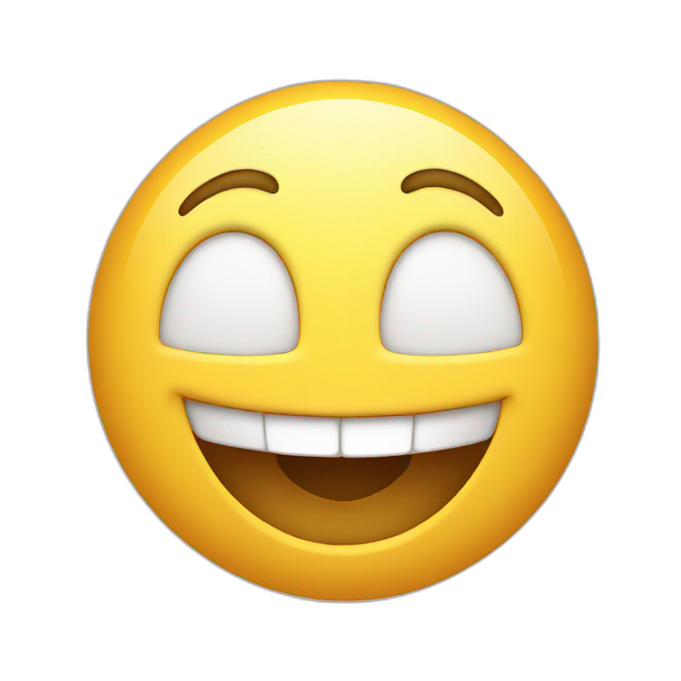 Round face laughing and covering eyes with hand | AI Emoji Generator