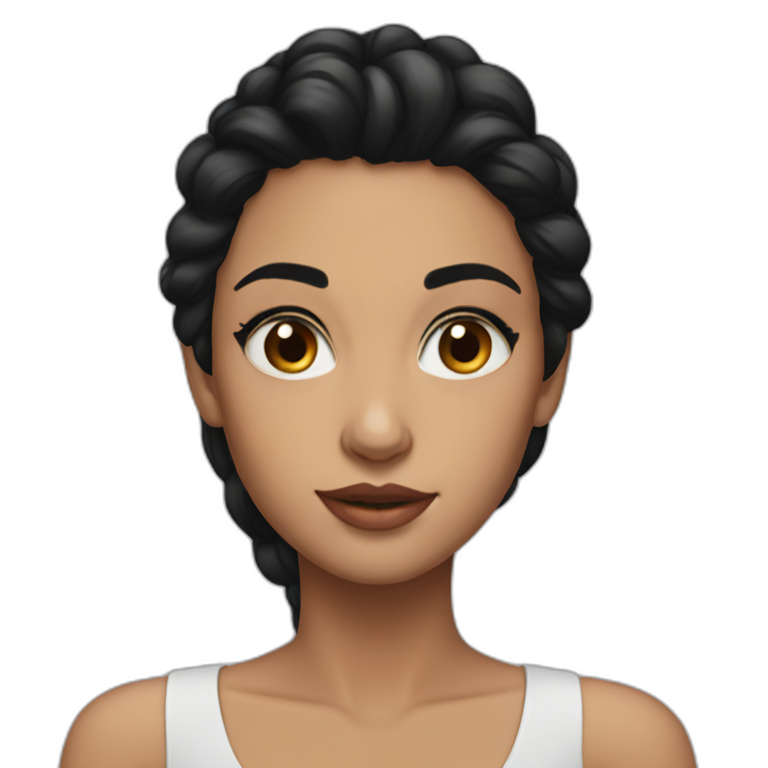 beautiful girl with black hair | AI Emoji Generator