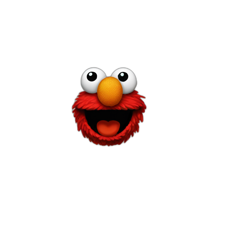 Elmo with black emo hair | AI Emoji Generator