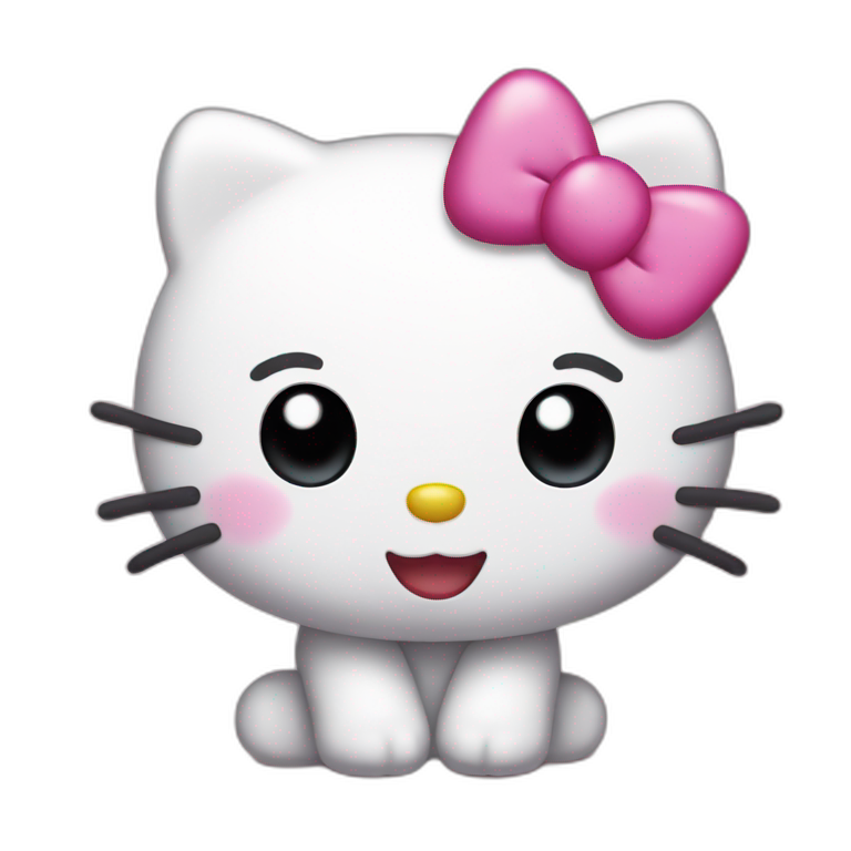 Hello kitty with a spider man cap (very cute) | AI Emoji Generator